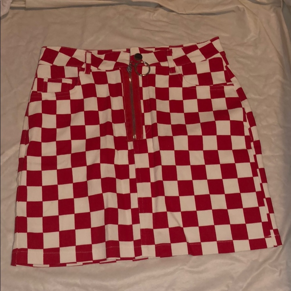 Red And White Checkered Skirt